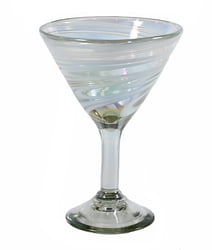 Martini Glasses 14oz Martini Glass, White Swirl, Set of 4