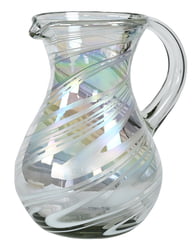 Round 84oz Round Pitcher, White Swirl