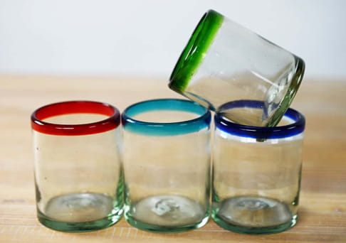 hand blown double old fashioned glasses