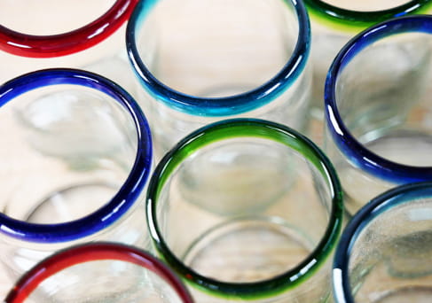 recycled glass tumblers