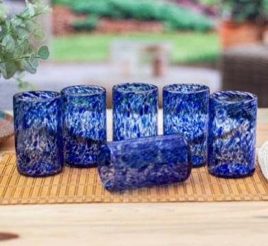 Drinking glasses, 'Marine' (set of 6)