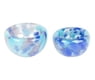 Handblown Patterned Blue Recycled Glass Bowls (Set of 2), "Flavors in Blue"