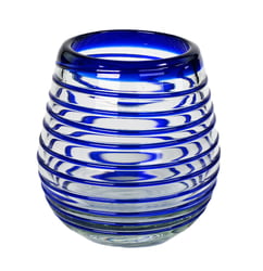 11oz Stemless Wine Glass, Cobalt Blue Vortex, Set of 4