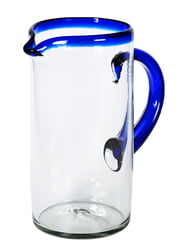 100oz Straight Pitcher, Cobalt Blue Rim