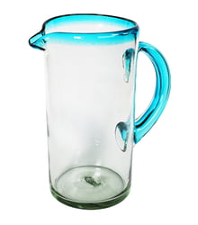 100oz Straight Pitcher, Aqua Rim