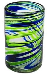 16oz Tumbler, Blue and Green Swirl, Set of 4
