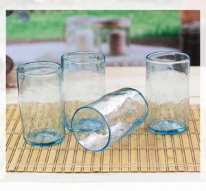 Translucent Blue Tumblers, set of 4