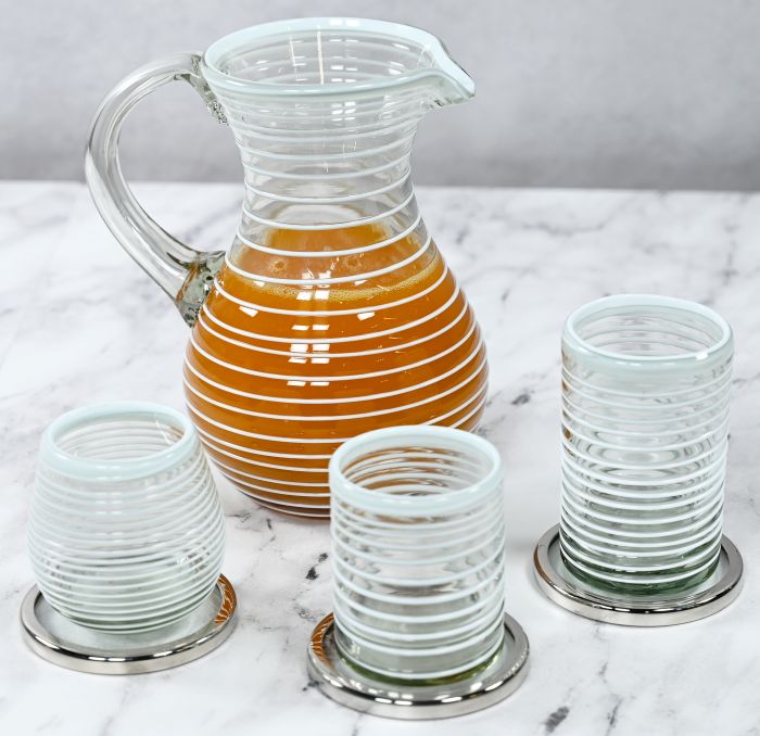 white vortex double old fashion glass